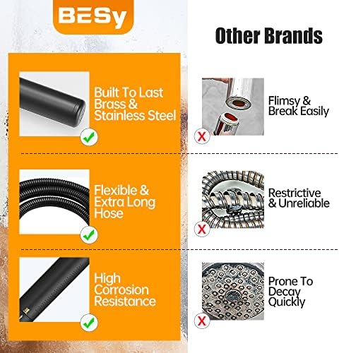 BESy Black Brass 2 In 1 Handheld Shower Head Set