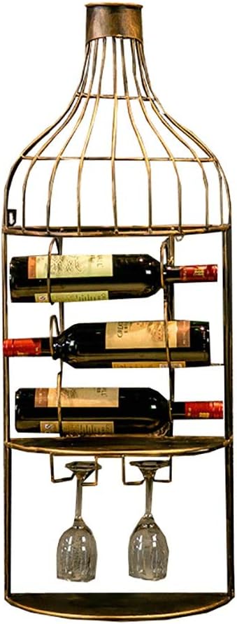 XONJEMU Wall-Mounted Wine Rack with Glass Holder