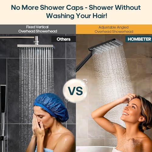 Hombeter Dual Shower Head Combo Matte Black