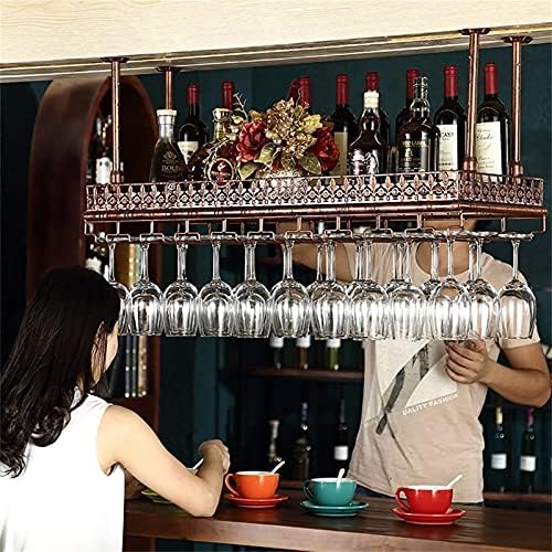 Adjustable Wall-Mounted Wine Rack Iron Metal Ceiling Holder for Home Bar
