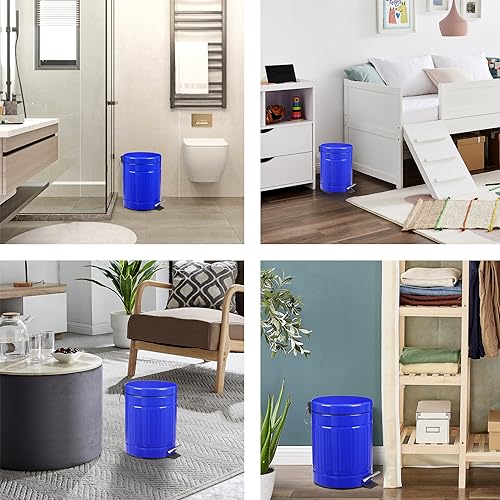 5L Round Step Pet Trash with Lid Mini Metal Pedal Bin