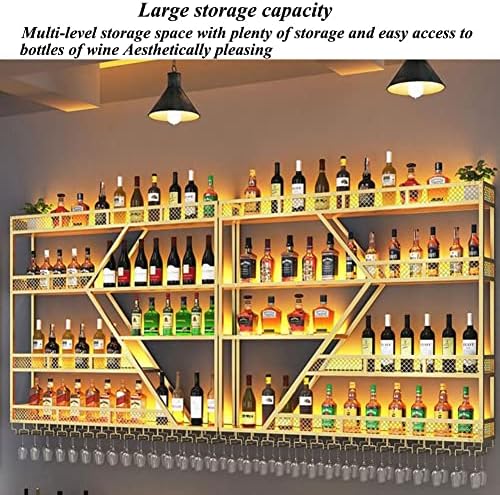 LED Wall Mounted Wine Rack with Light - Modern Design