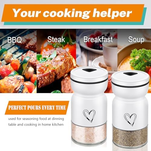 Stainless Steel Salt and Pepper Shakers Set with Adjustable Pour Holes