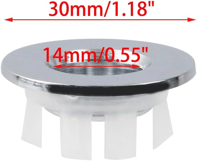 Wealrit 6 Pcs Chrome Sink Overflow Covers with Brass Inserts