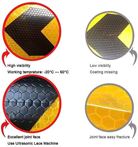 AISEY 2 X 30ft Reflective Safety Tape Yellow Black