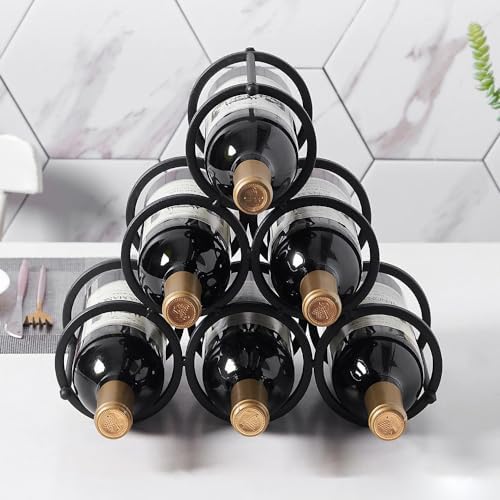 GeLive Triangle Wine Rack 6 Bottles Freestanding