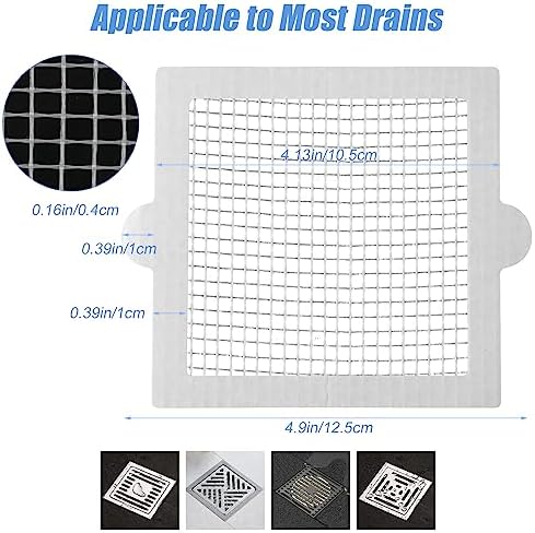 BOXOB 30pcs Square Shower Hair Catchers with Waterproof Adhesive