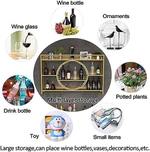 XONJEMU Wall-Mounted Wine Rack with Stemware Hanger
