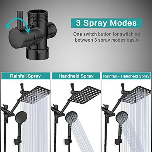Tudoccy Handheld Shower Head Combo with 11 Extension Arm and 9 Spray Settings