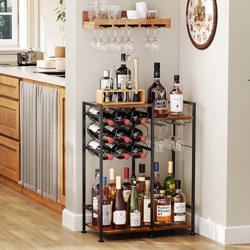Bosimeca Freestanding Wine Rack with 9-Bottle Capacity