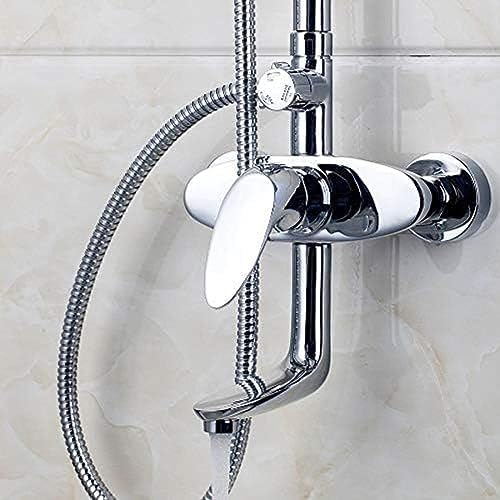 TECKI Square Chrome LED Rain Shower Wall Mount Set