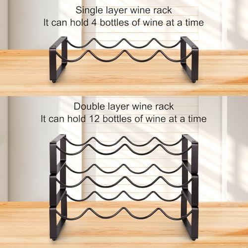 Carperipher 3 Tier Metal Wine Rack with 12 Bottles Capacity