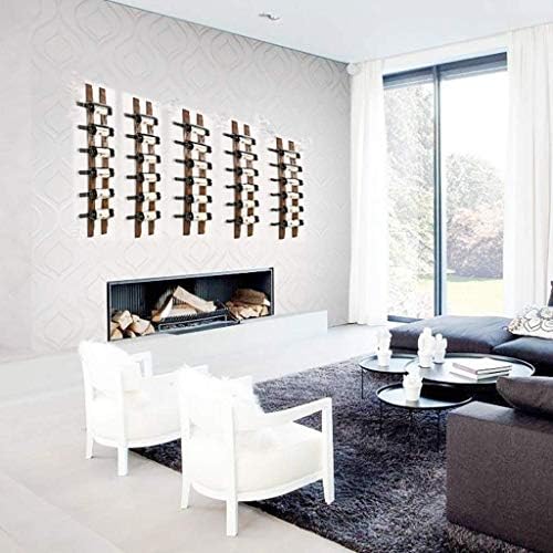 5-15 Bottle Wall-Mounted Wine Rack with Iron Frame