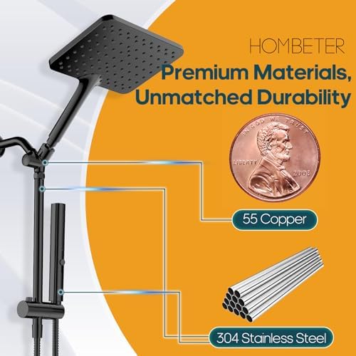 Hombeter Dual Shower Head Combo Matte Black