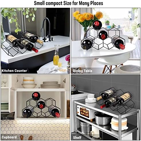 Handisen 9 Bottle Freestanding Wine Rack - Black Metal