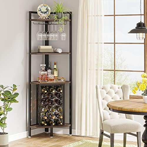 Tribesigns 4 Tier Industrial Corner Wine Rack