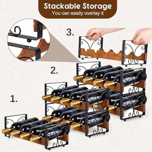 X-cosrack 4 Tier Stackable Wine Rack with Patent Design