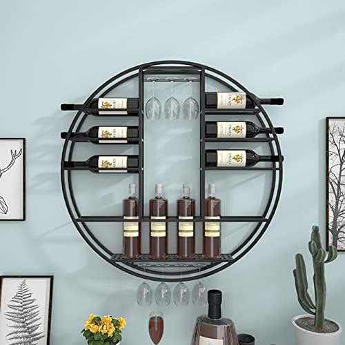 Pimex Wall-Mounted Wine Rack with Stemware Holder Black 80x11x80cm
