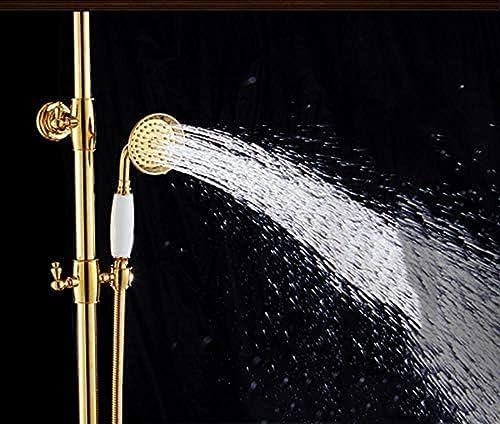 Hot Luxury Brass Jade Rainfall Shower Set 8 Inch Handheld
