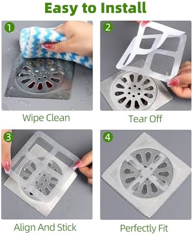 Disposable 4x4 Square Drain Covers 30PCS Hair Catcher