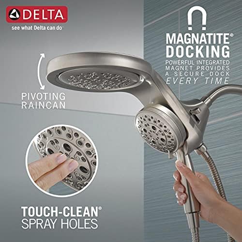 Delta HydroRain 5-Spray Dual Shower Head with Handheld and Hose