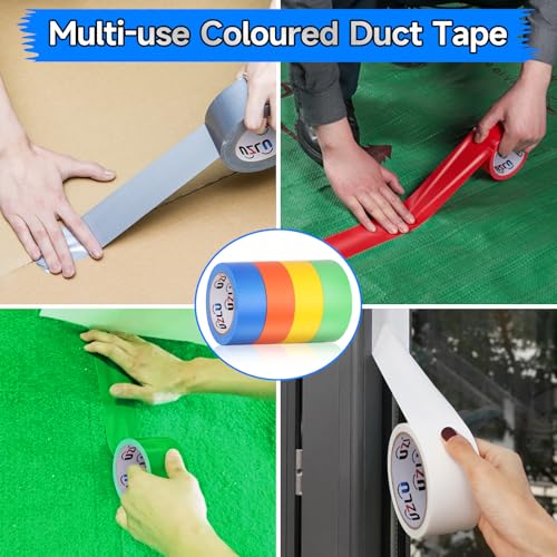 12PCS Rainbow Duct Tape Set 1In x 20Yd Heavy Duty