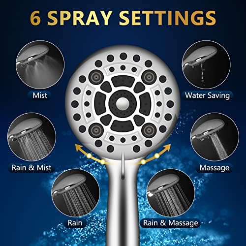 DAKINGS 6 Spray Modes High Pressure Handheld Showerhead Set