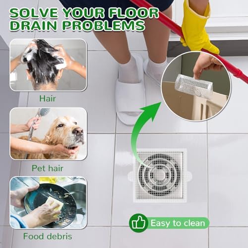 40 Pack Disposable Square Hair Catcher for Drains