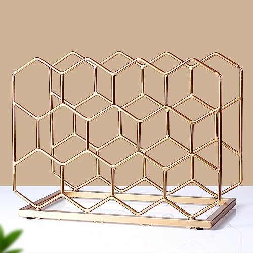 Drincarier 14 Bottle Gold Metal Wine Rack - Modern Freestanding Tabletop Display