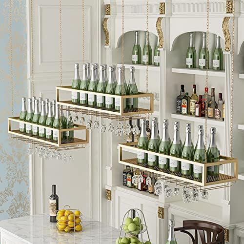 ZJDYDY Wall-Mounted Wine Racks with Glass Holders