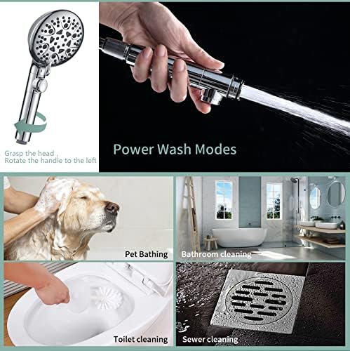 WHZeffect Handheld Shower Head with 8 Spray Settings
