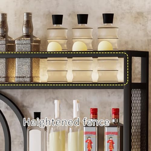 JIAOCKJIAO Wall Wine Rack with 3 Tiers Large Capacity Industrial Style Black 393in