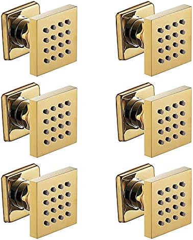 Gold Shower Faucet Set with 6 Body Spray Jets