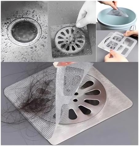 GYLCTOM Shower Hair Catcher Sticker - 100PC Disposable Drain Cover