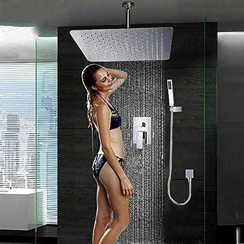 TECKI 12 Inch Square Rainfall Shower Mixer Tap Set