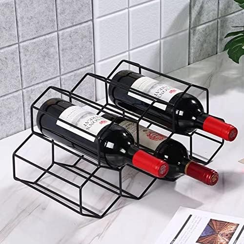 Handisen 9 Bottle Freestanding Wine Rack - Black Metal