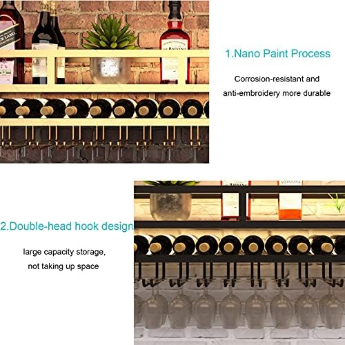 Wall-Mounted Wine Rack - Space-Saving Wrought Iron Holder