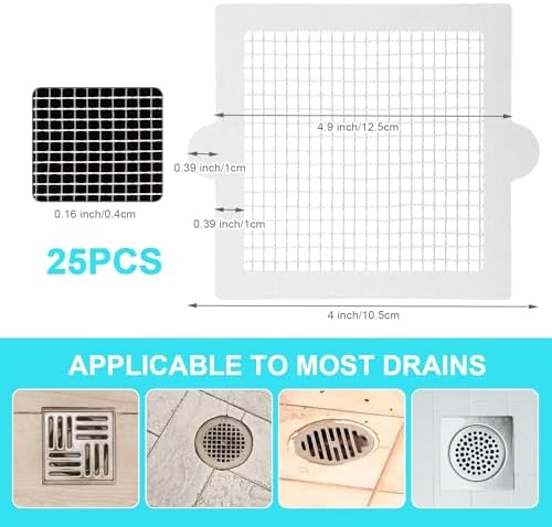 25pcs PEUTIER Shower Drain Hair Catchers