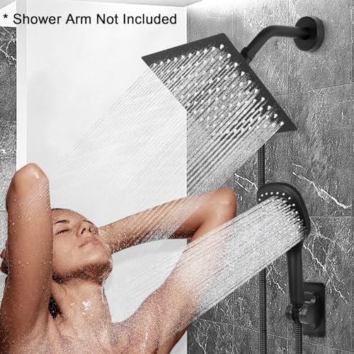 NearMoon Handheld Shower with 3 Settings and 8 Inch Matte Black Showerhead