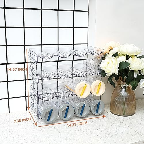 IEEK 4-Tier Stackable Water Bottle Holder for Kitchen