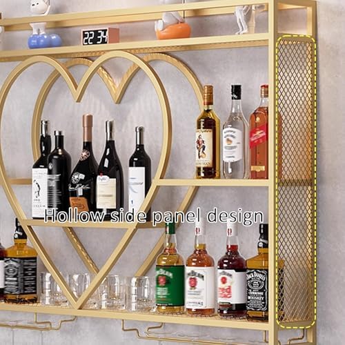 JKGHK 4-Layer Wall Wine Rack with Glass Holder