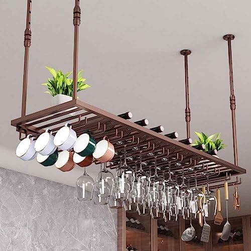Brass Hanging Wine Rack with Adjustable Booms