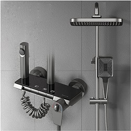Thermostatic Shower System with 3 Functions Handheld Waterfall Rain and Bidet