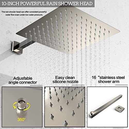 Dlvsoby 10 Inch Wall Mounted Rain Shower System