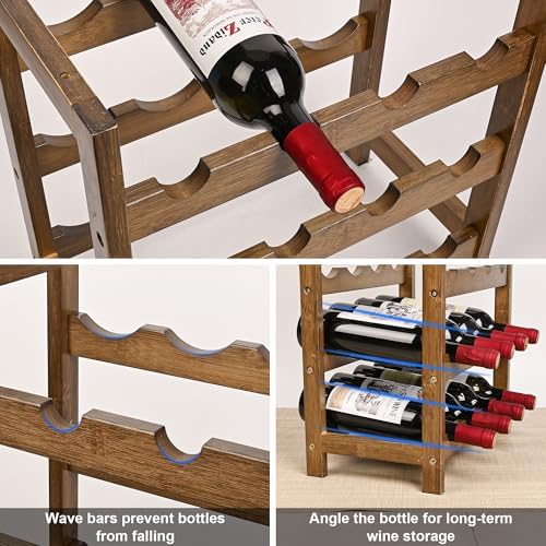 VASMIA 6-Tier Freestanding Bamboo Wine Rack 1