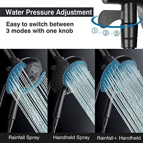 INAVAMZ 2-IN-1 Shower Head Combo with 60 Hose and 10 Settings