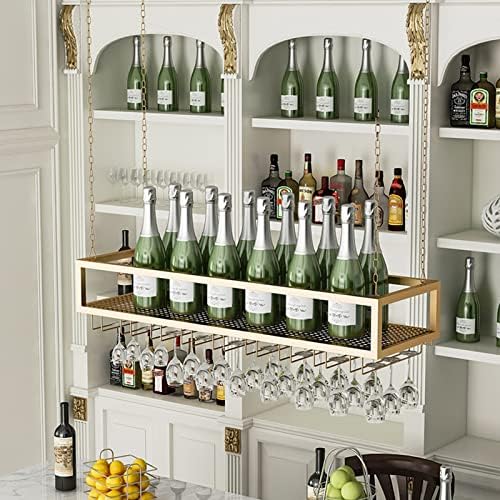 ZJDYDY Wall-Mounted Wine Racks with Glass Holders
