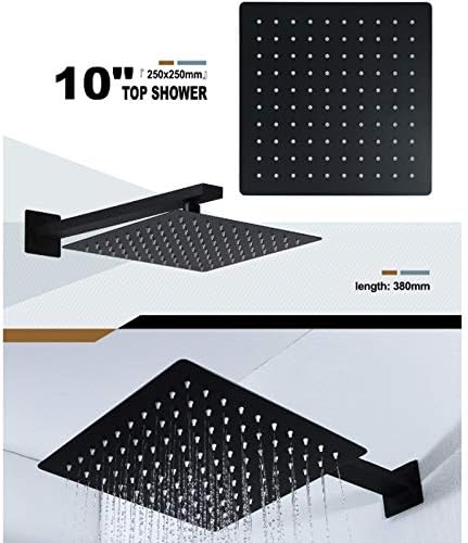 Rain Shower System with 10 Inch Square Head and Body Jets