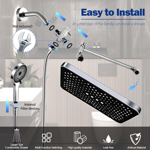 Ashwanth 14 High Pressure Rain Shower Combo