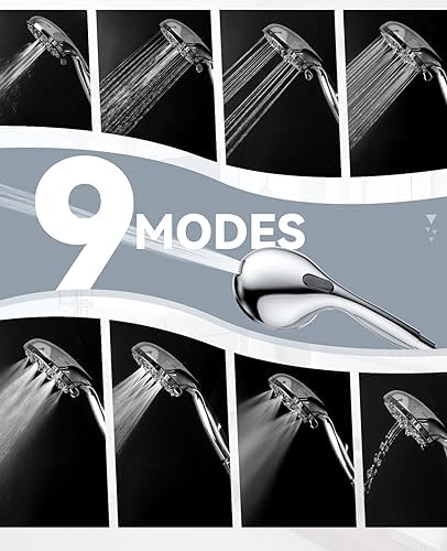 JDO High Pressure Handheld Shower Head with 9 Settings 1